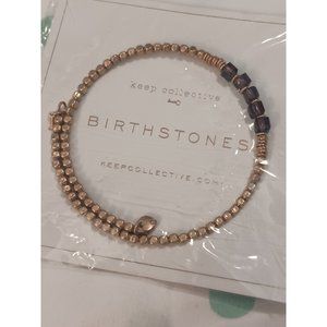 NWT! Birthstone Bracelet in Rose Gold (February)